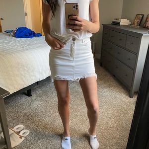 American Eagle white jean skirt